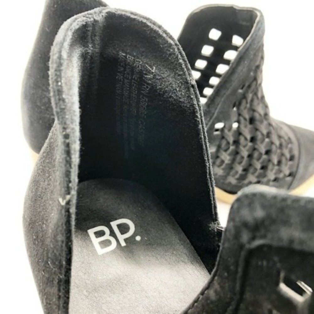 BP. Tate Black Suede Perforated Bootie - Picture 7 of 8